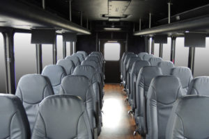 Front View of Interior of 32 Passenger Bus