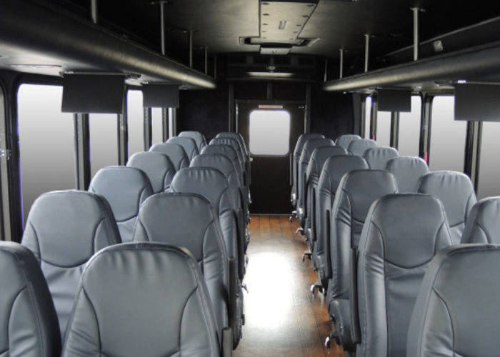 Front View of Interior of 32 Passenger Bus