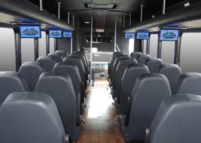Back View of Interior of 32 Passenger Bus