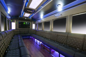 Rear Interior U Shaped Seating of 30 Passenger Limo Bus