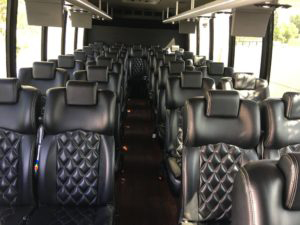 Front View of Interior of 44 Passenger Bus