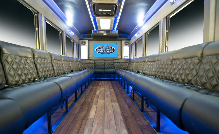 U Shaped Seating in Ford Starcraft 30 Passenger Party Bus