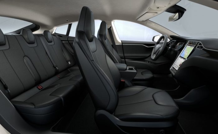 Interior of Black Tesla S60