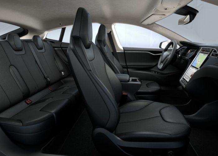 Interior of Black Tesla S60
